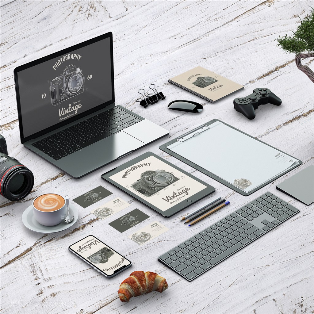 摄影概念vi贴图样机模板