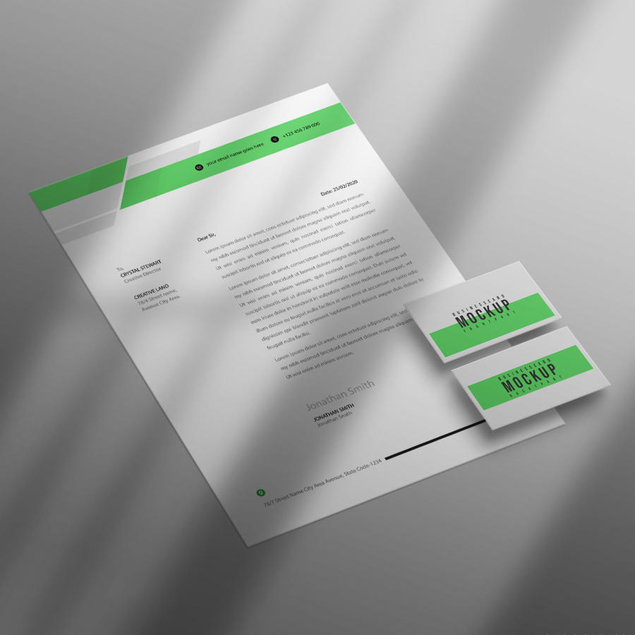 商务信纸与名片样机