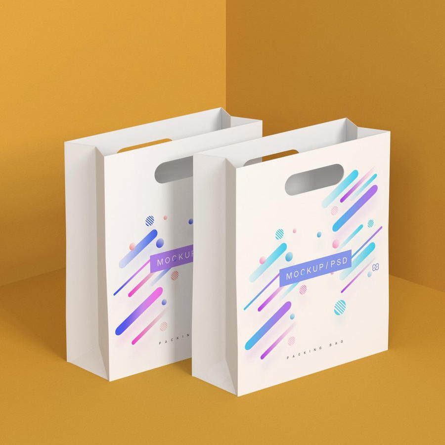 手提袋购物袋纸袋食品袋牛皮纸袋vi提案样机 (29)