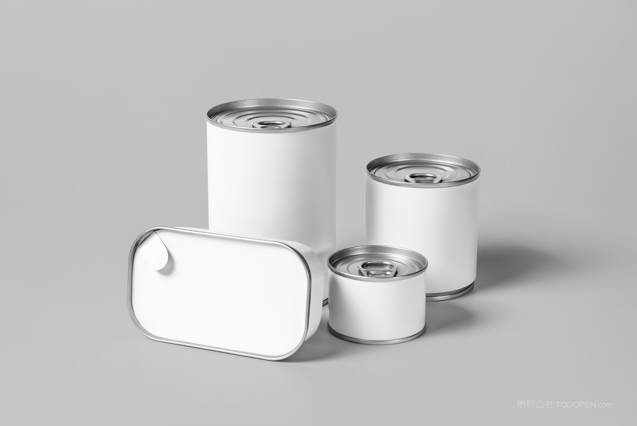 白色食品罐头包装罐形包装展示样机 (4)