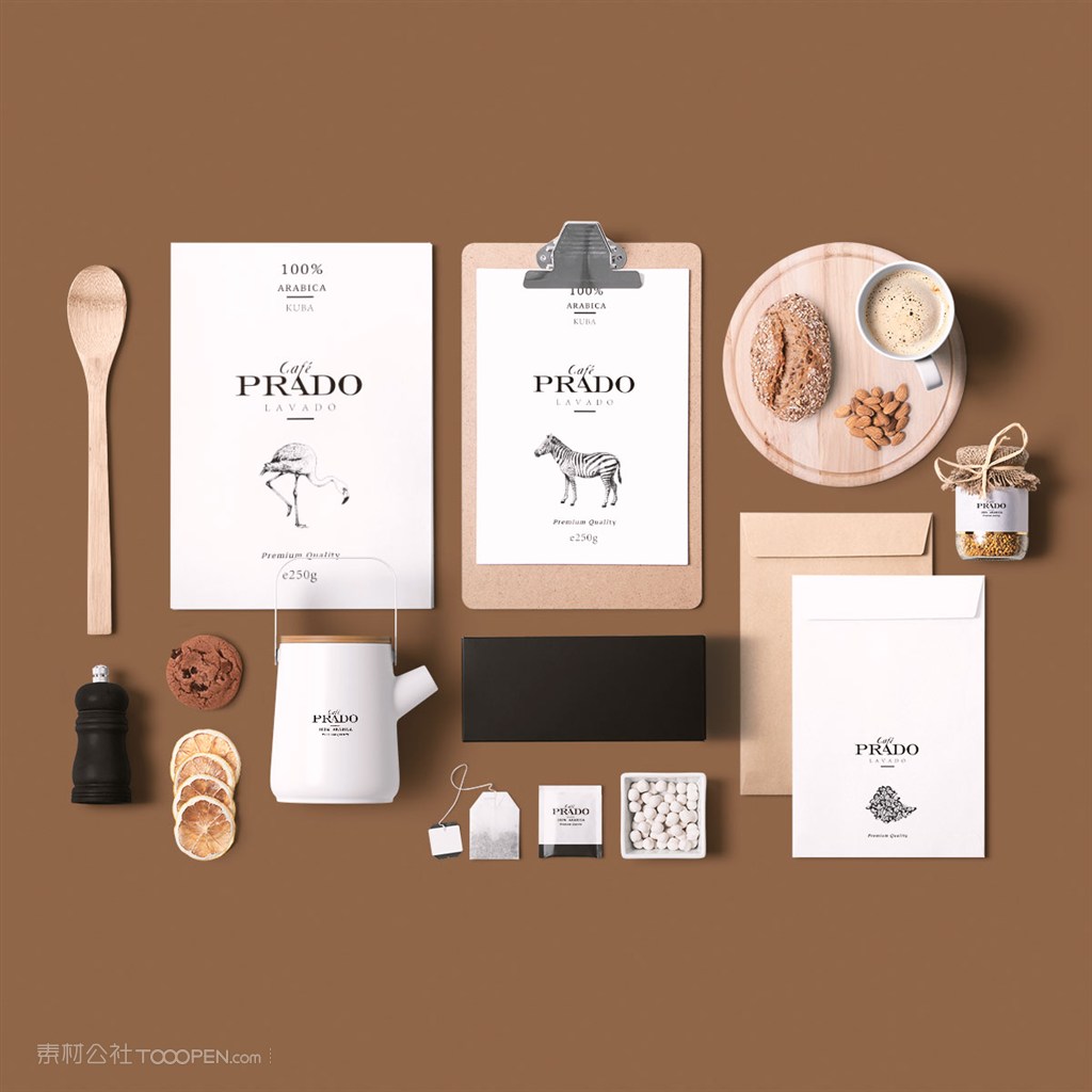 咖啡厅品牌vi样机模板素材