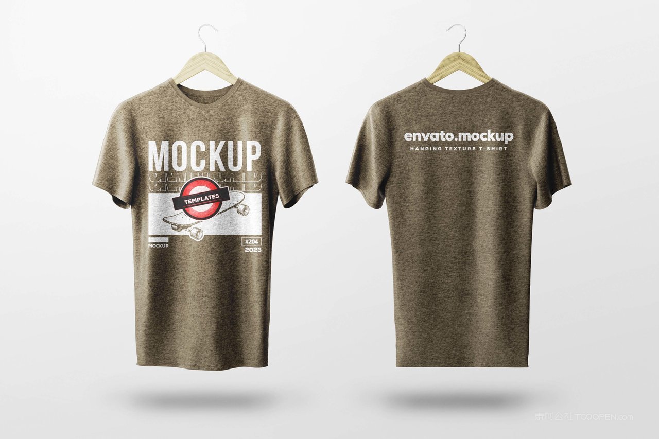 悬挂纹理t恤样机