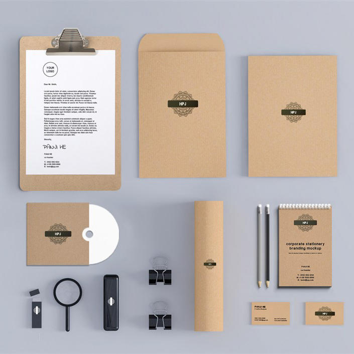 牛皮纸纹路复古文艺企业vi样机