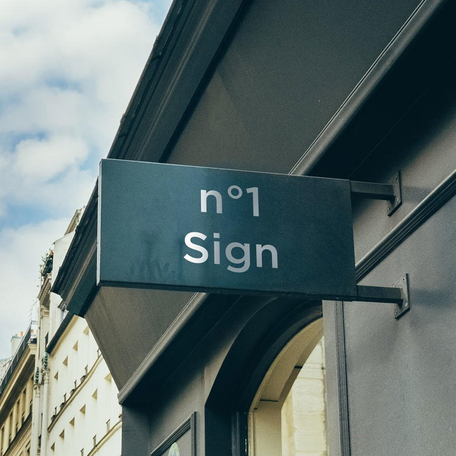 门头引导旗智能贴图样机