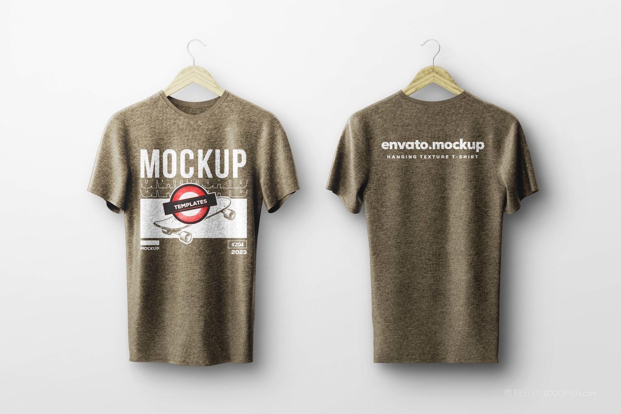 悬挂纹理t恤样机