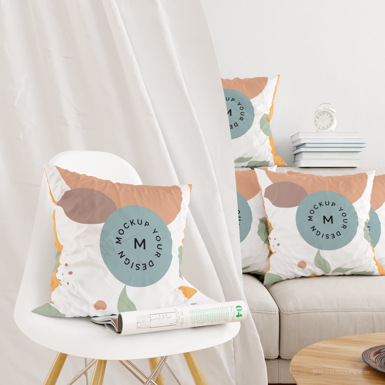 方形抱靠枕坐垫印花图案贴图样机 (14)