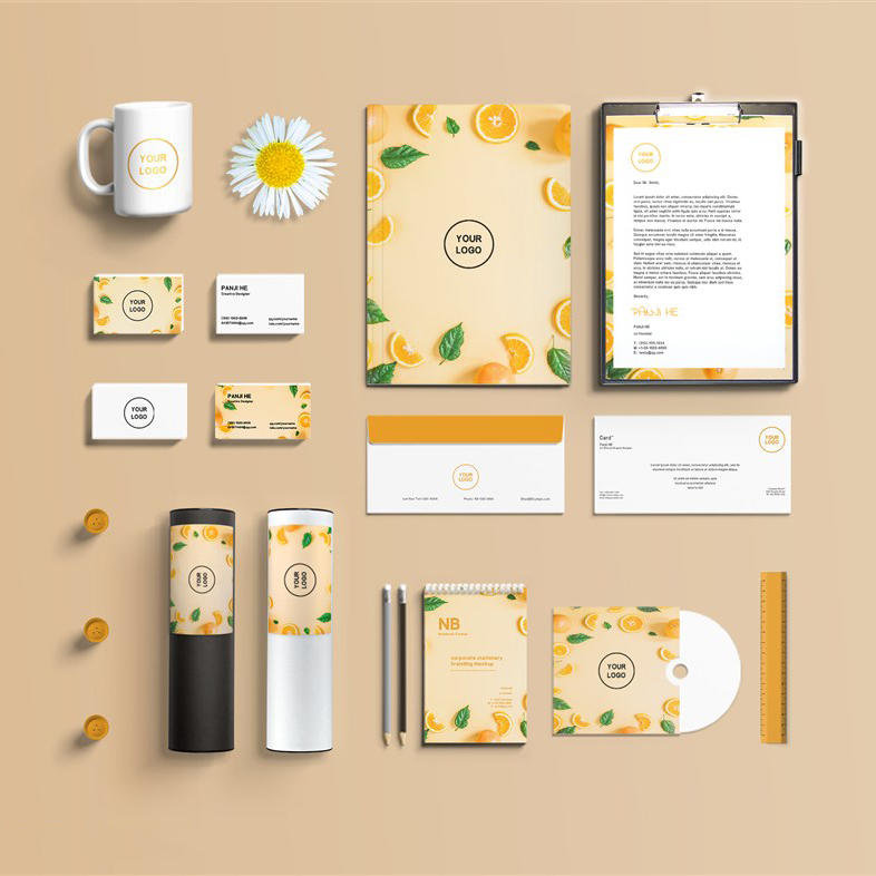 暖色调活力现代文艺企业vi样机