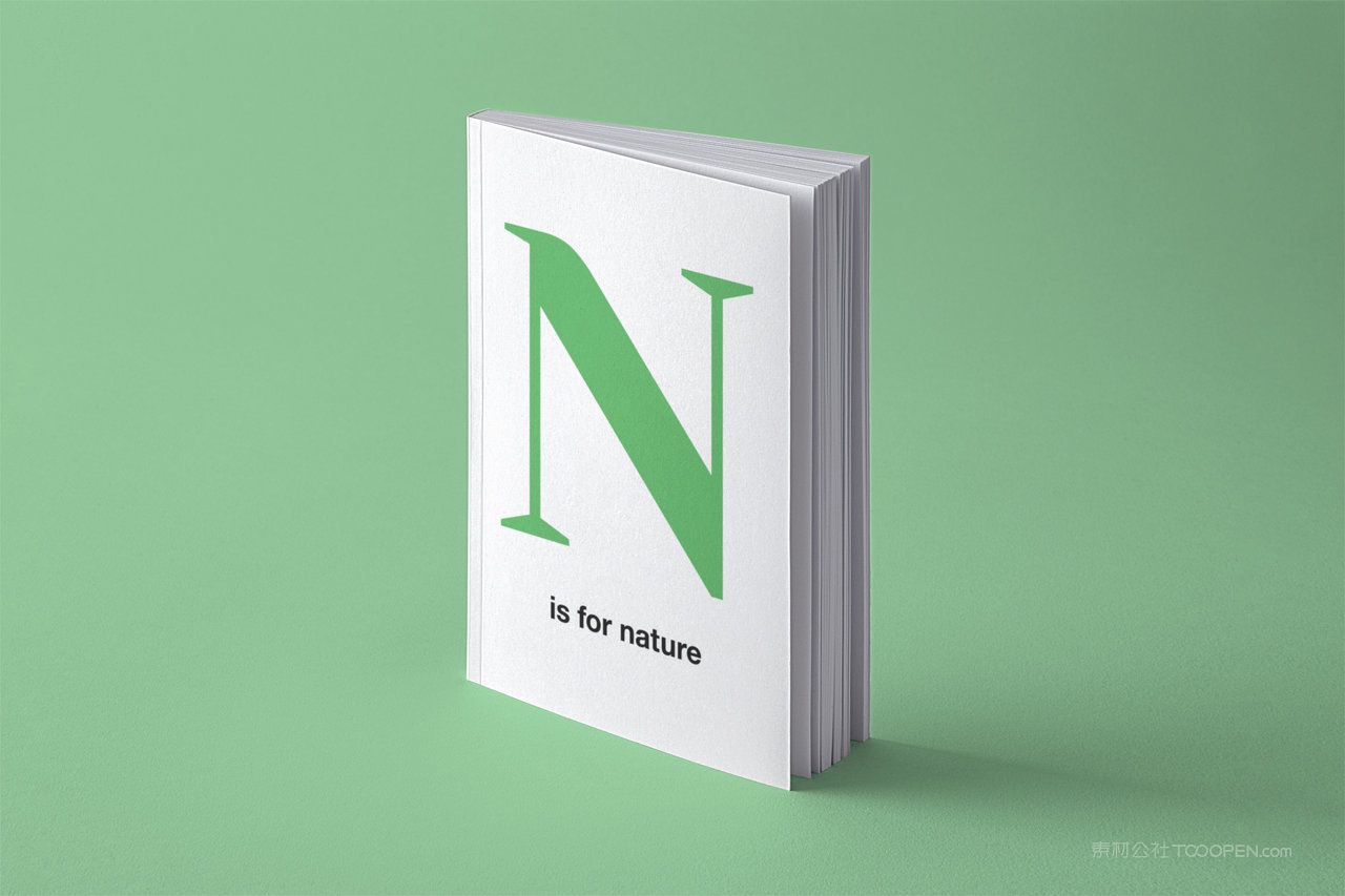 白色简约的书籍画册封面贴图样机
