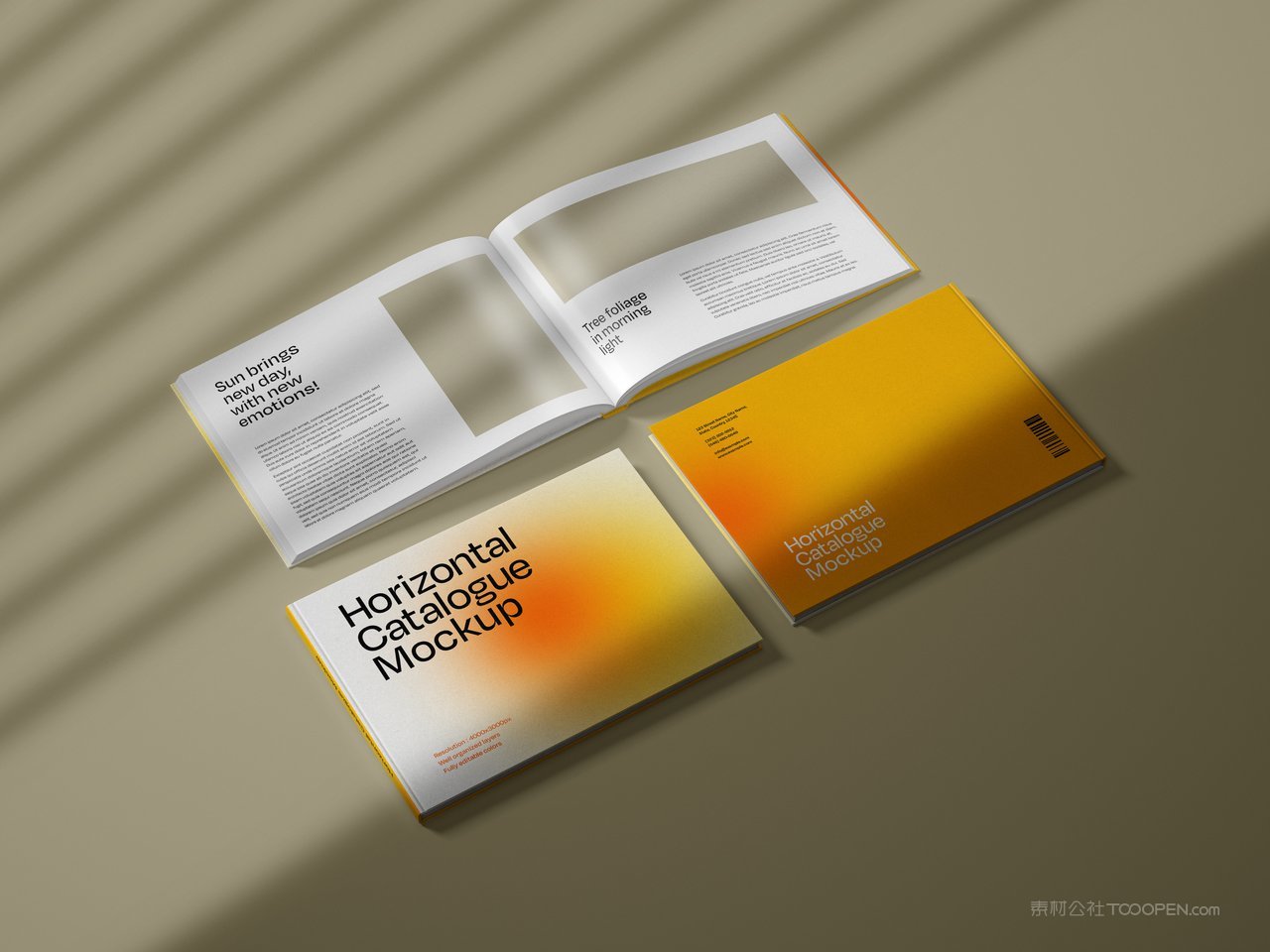 精装硬壳横版书籍画册宣传册效果图智能样机 (4)