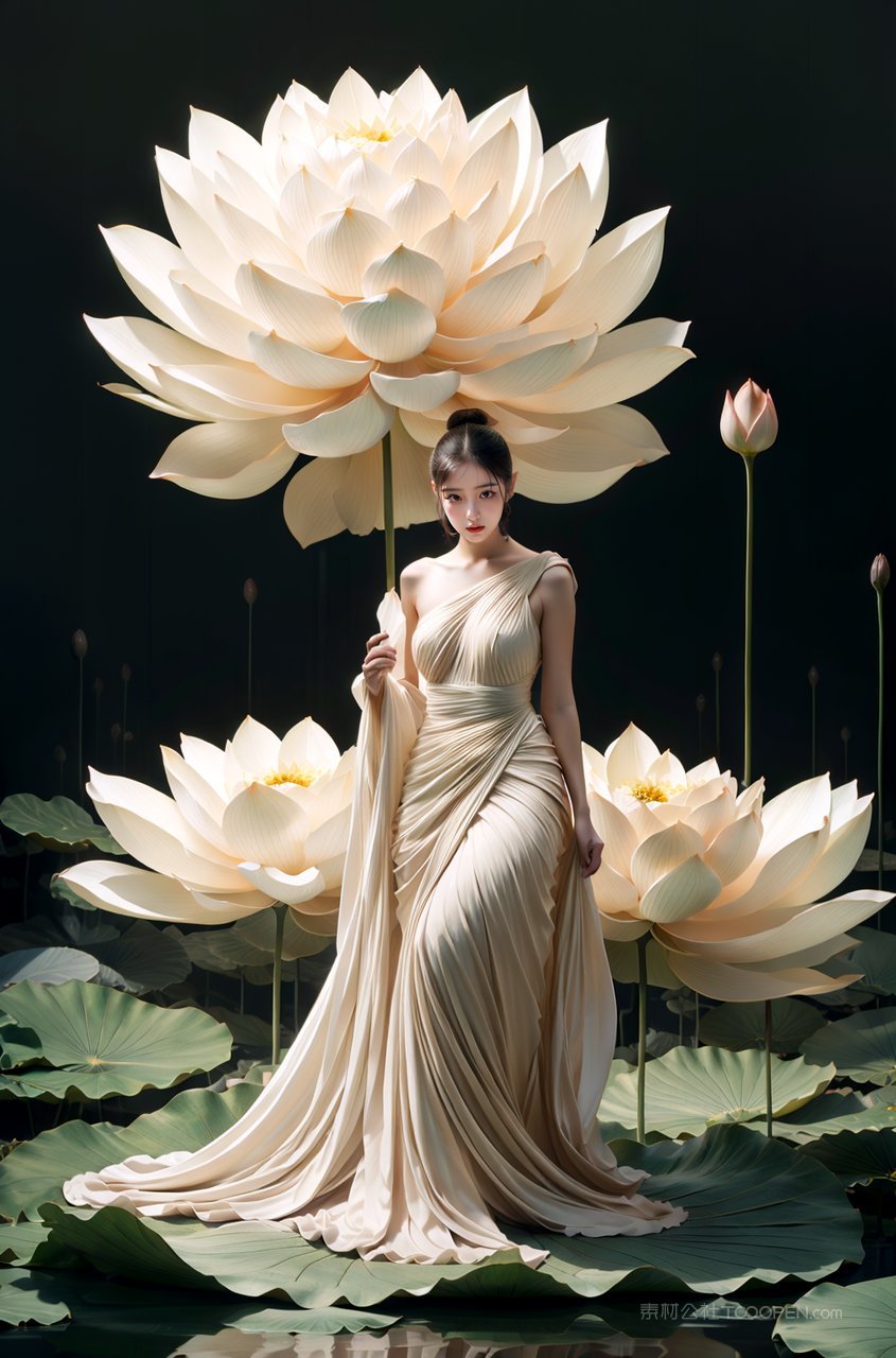 气质美女花朵时尚医美私密素材