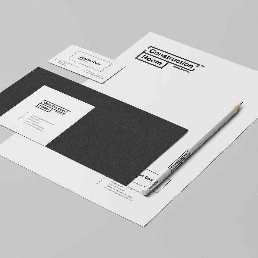 黑白简洁办公用品商务品牌vi样机