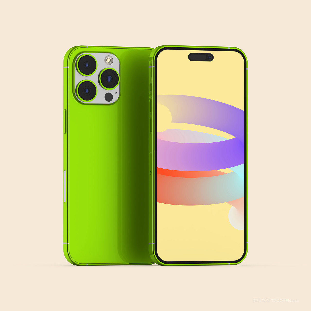 苹果手机正反面iPhone14Pro贴图样机