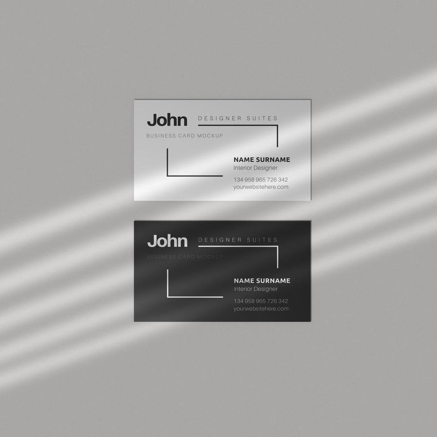 黑白商务高级名片光影样机