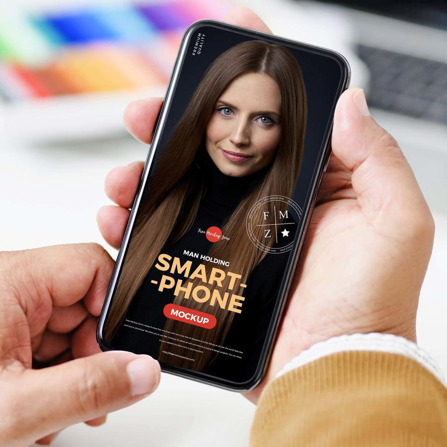 使用智能手机样机