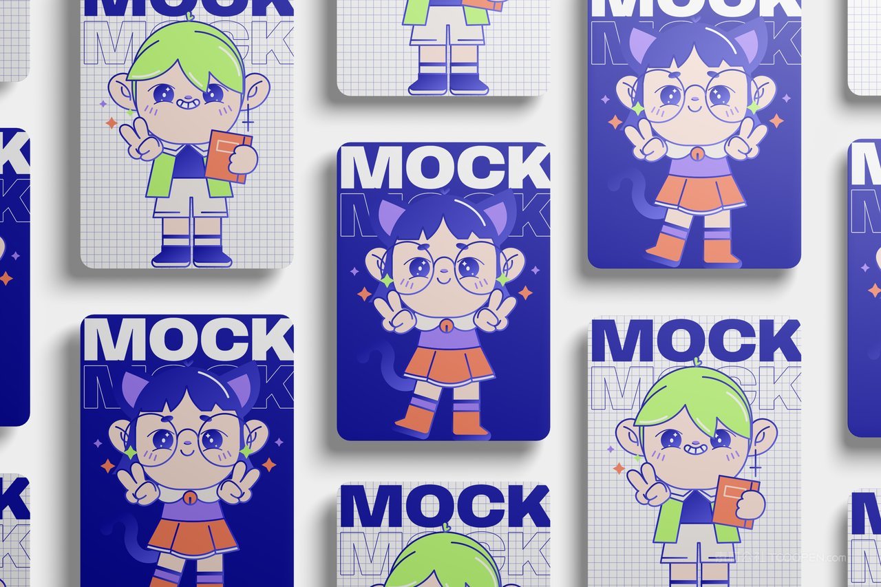 【2097期】卡片儿童形象盲盒样机 (6)