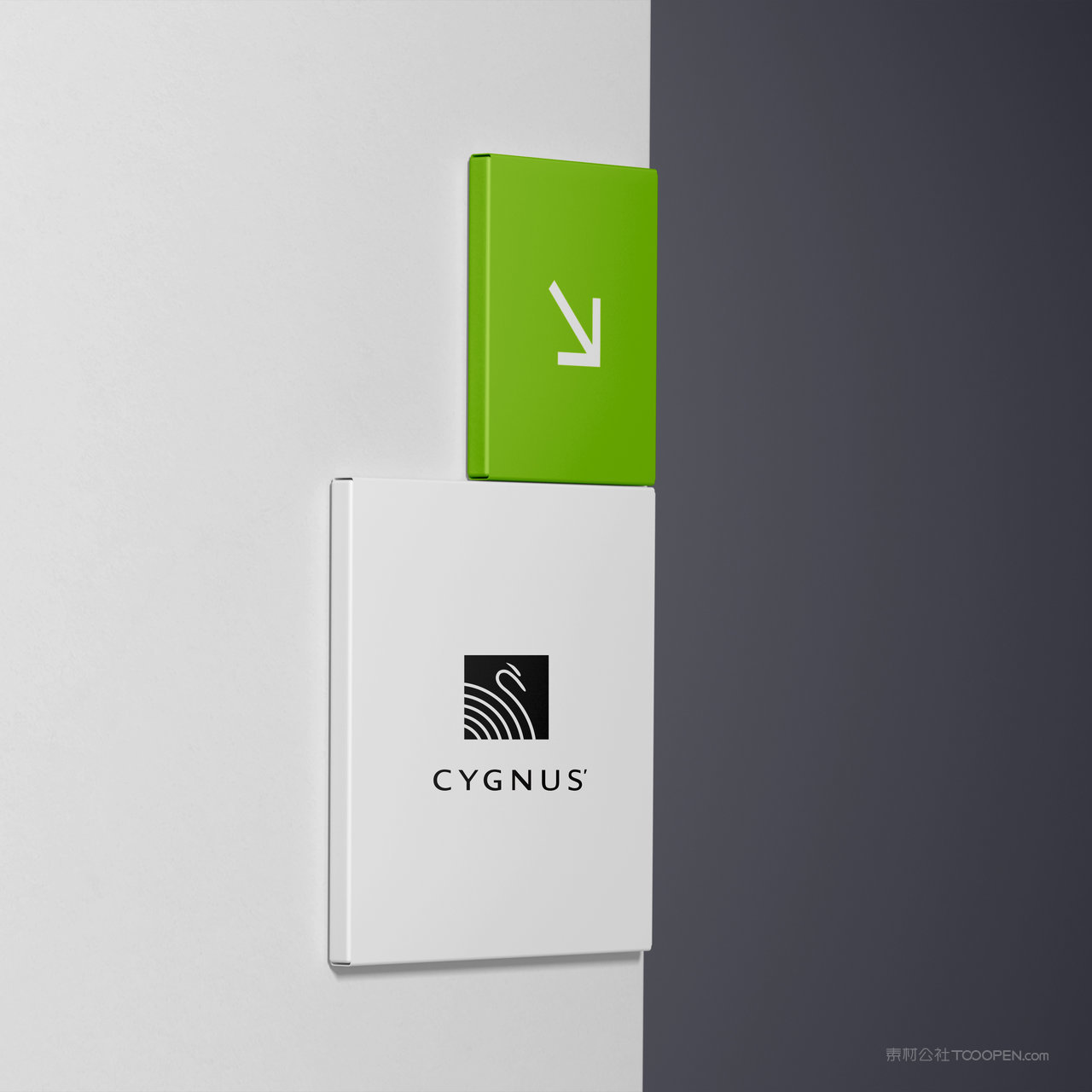 商场写字楼办公室指标牌贴图样机