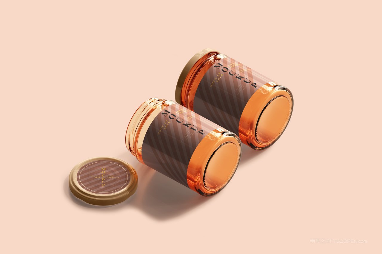 2个蜂蜜罐玻璃食品密封罐样机 (3)