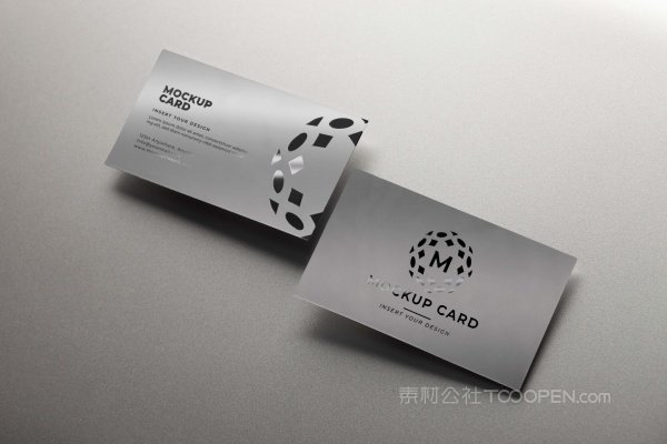 金属质感名片样机模板