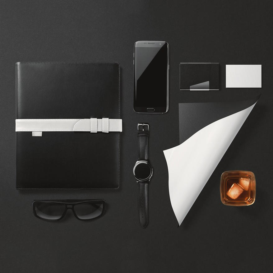 商务桌面顶视图场景