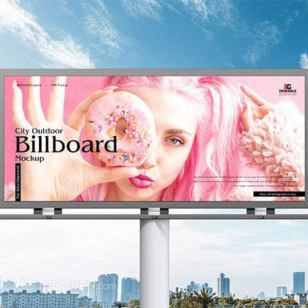 城市户外广告牌样机