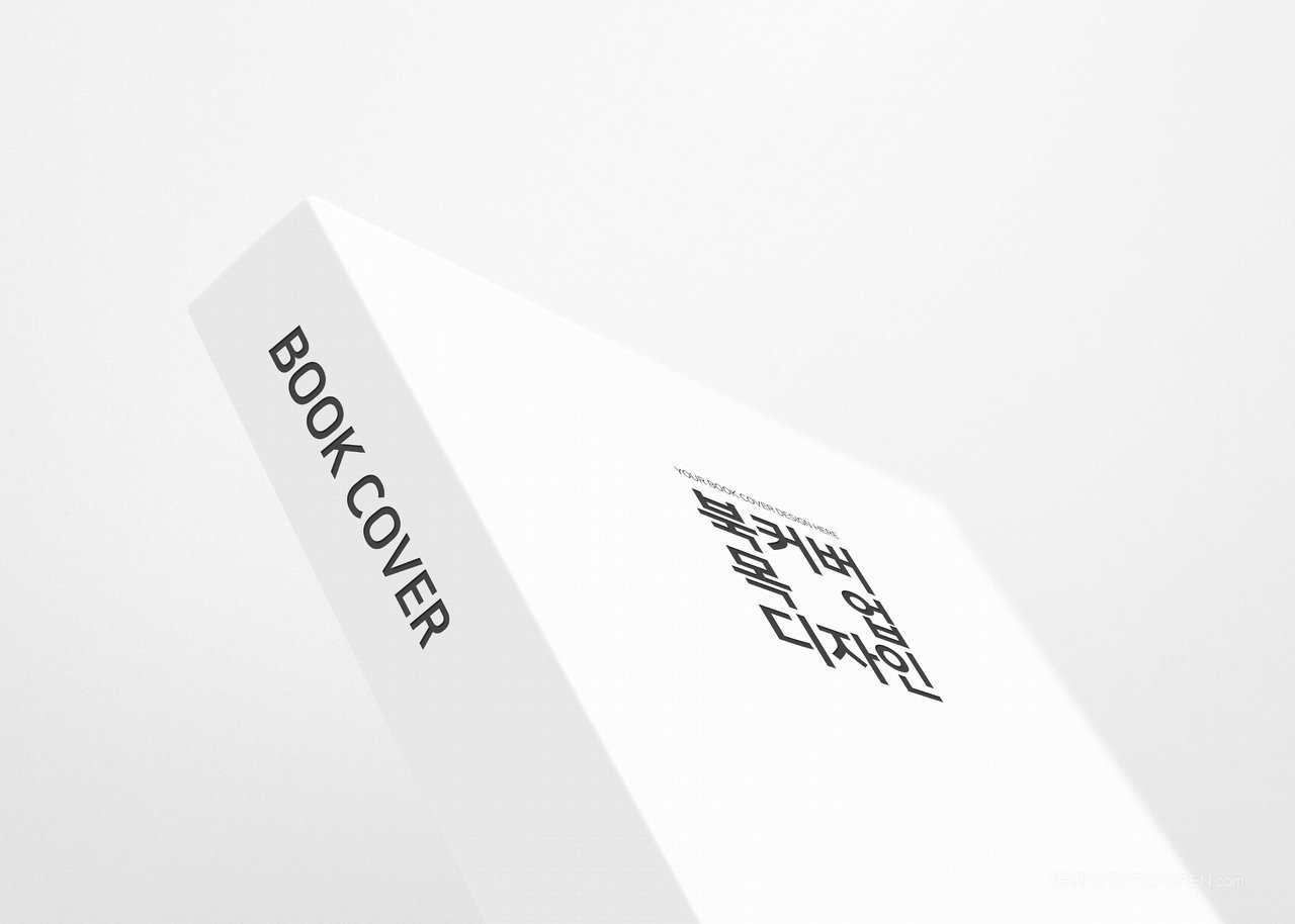 书籍书本书脊封面封底样机贴图 (8)