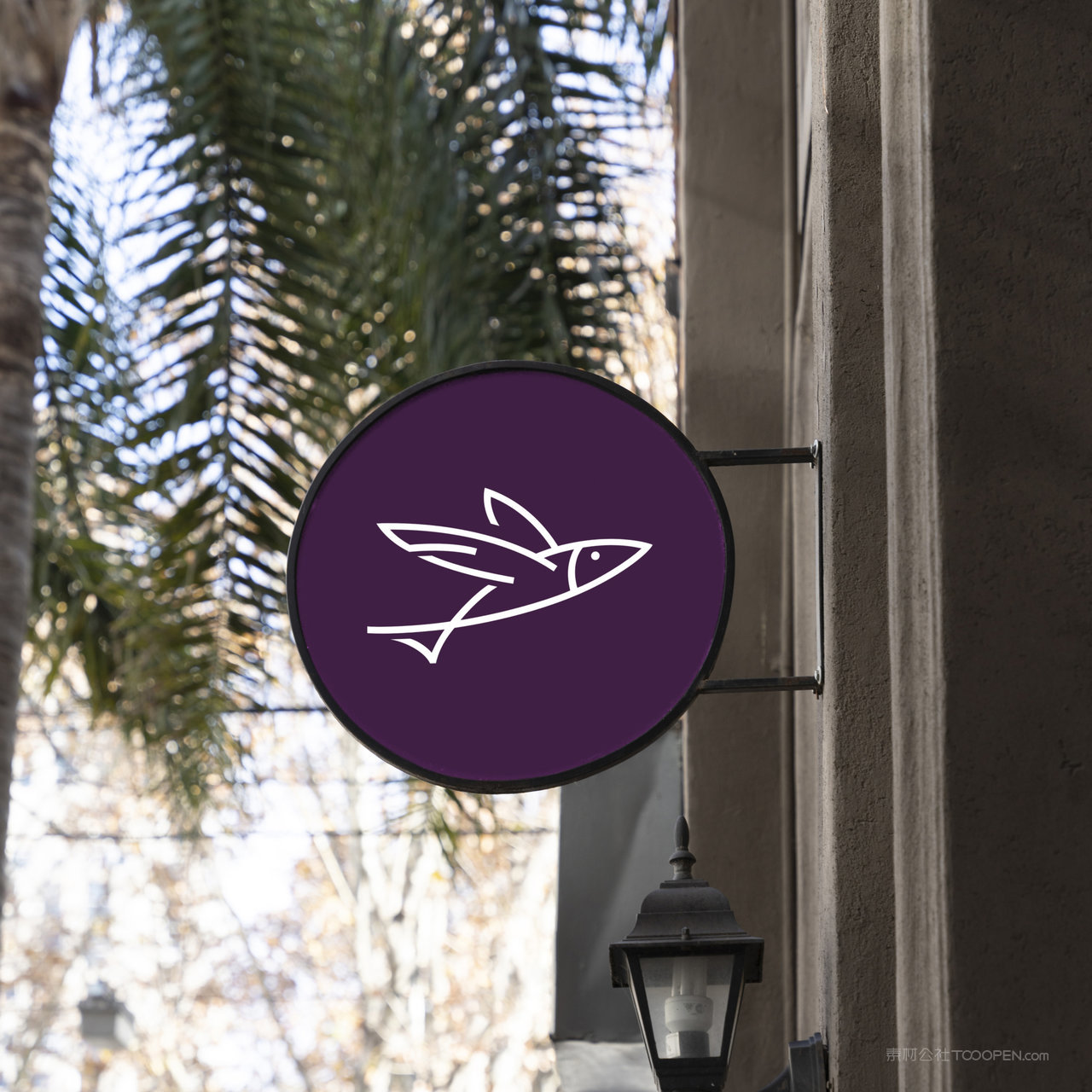 圆形店招指示牌贴图样机