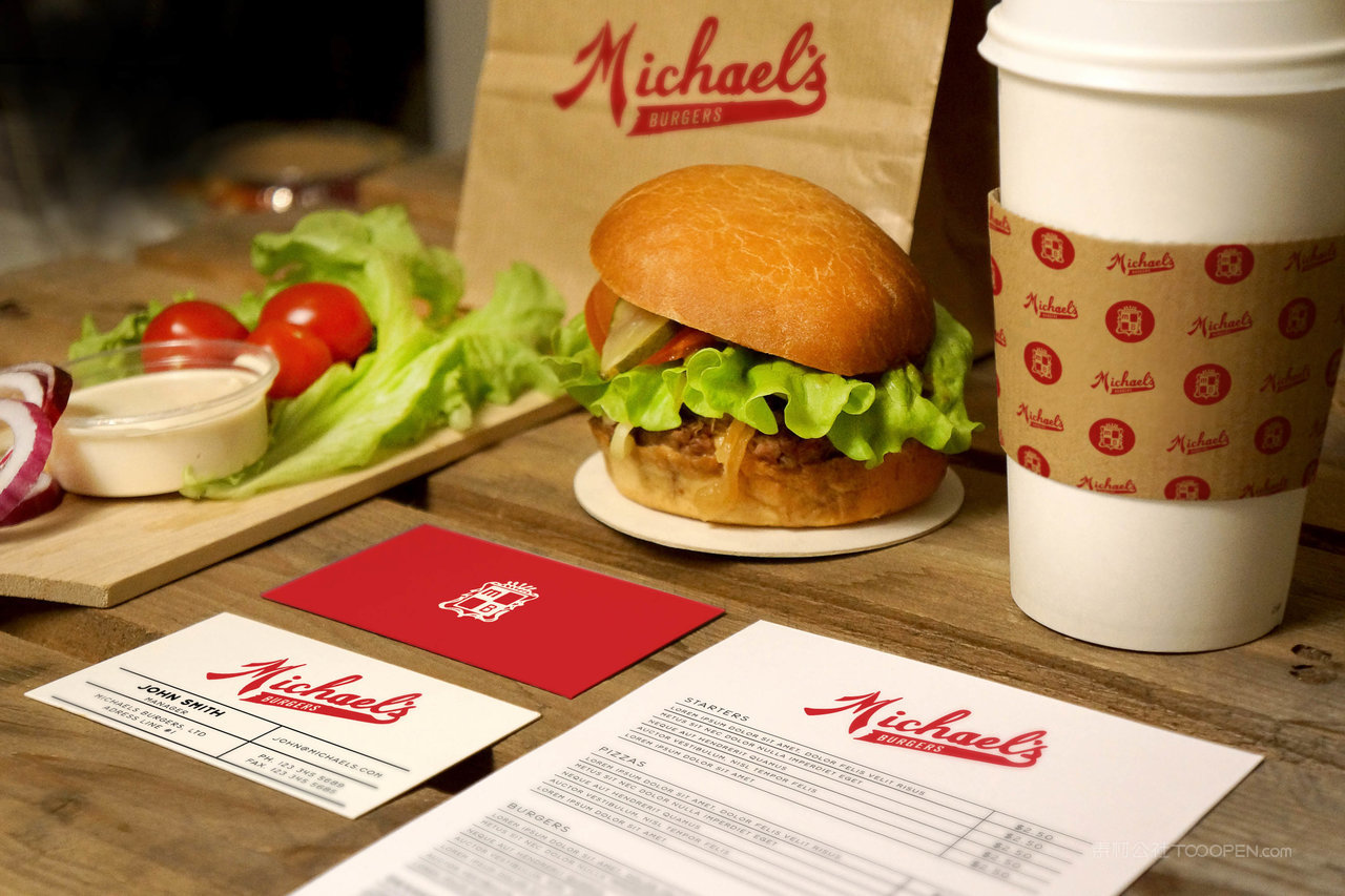 餐厅外卖汉堡样机