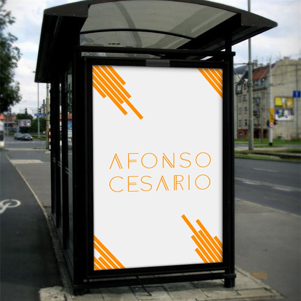 候车亭海报灯箱样机模板