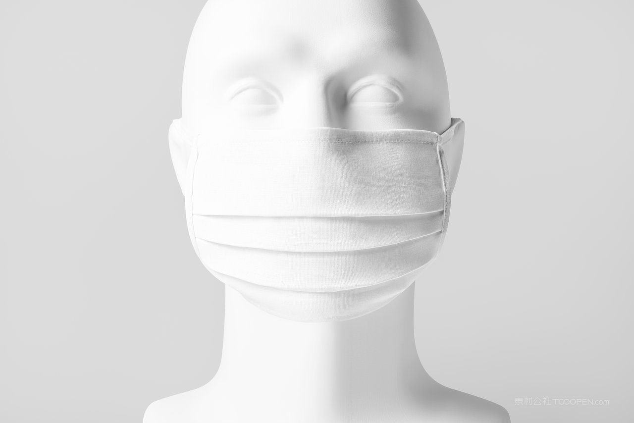 模型人白色医用常规基础口罩样机 (2)