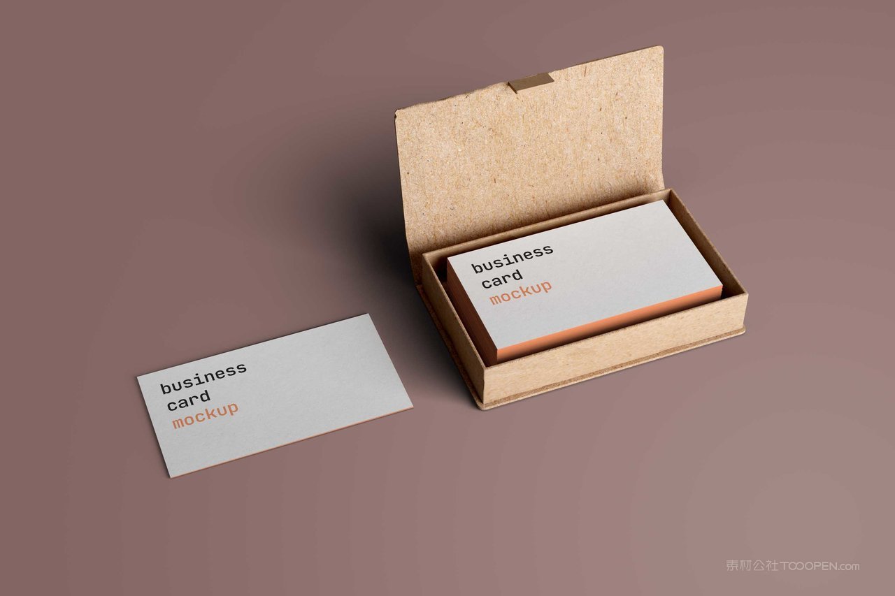 带名片盒的名片样机