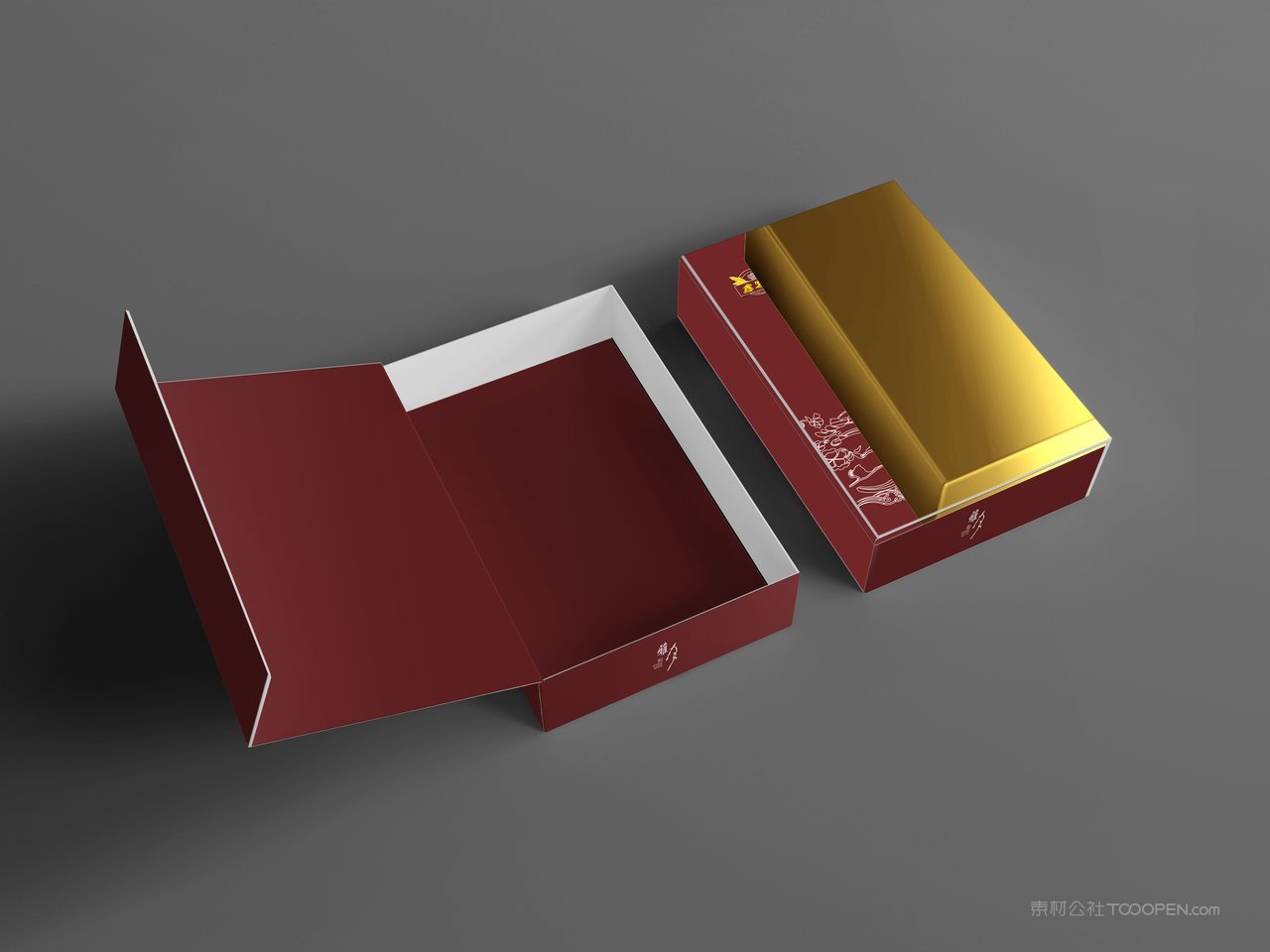 红色贺岁送礼礼盒包装样机 (2)