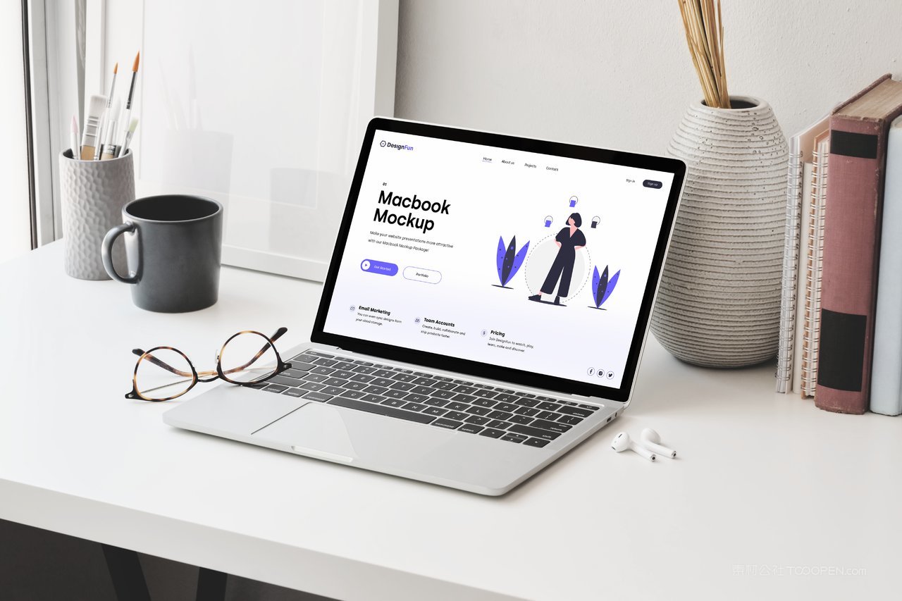 【2004期】卡通可爱苹果笔记本电脑ui界面样机 (14)