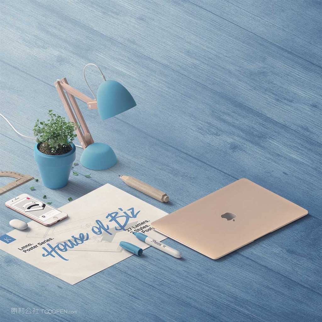 淡蓝色文艺桌面样机