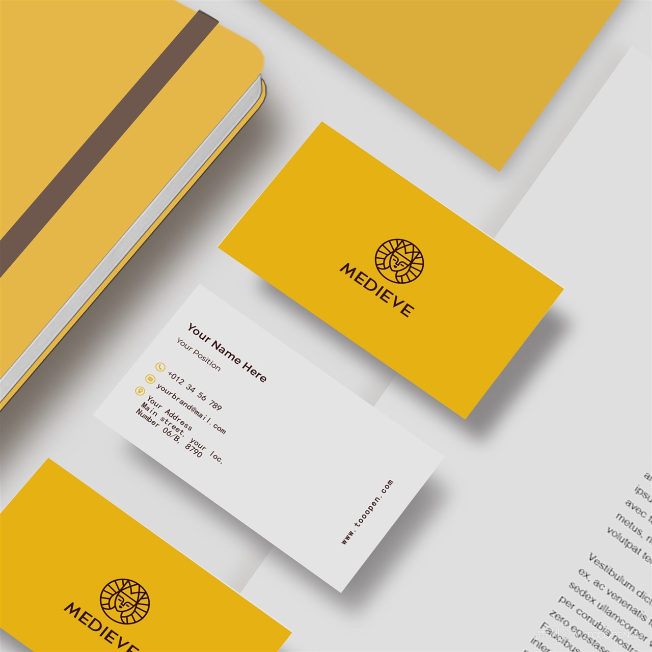 咖啡店vi名片贴图样机