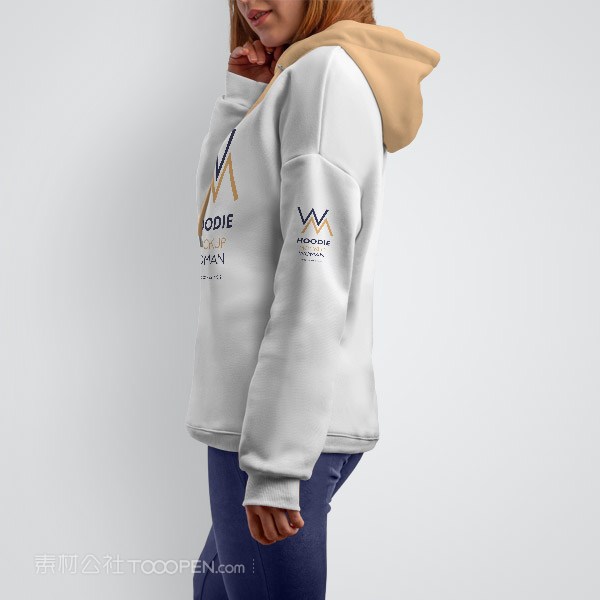 美女侧身卫衣样机