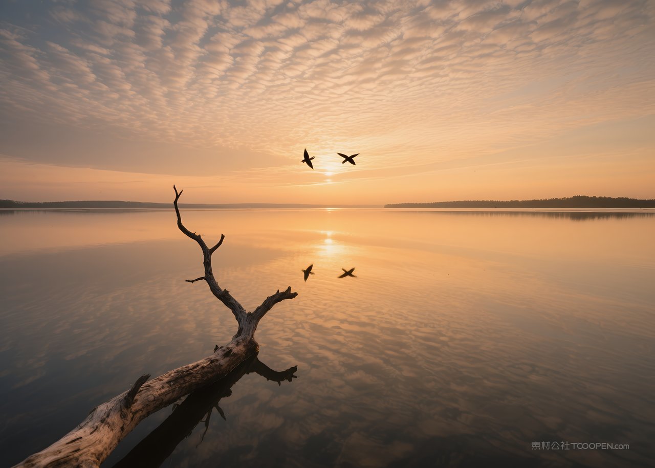唯美云彩落日风景日落天空自然云层