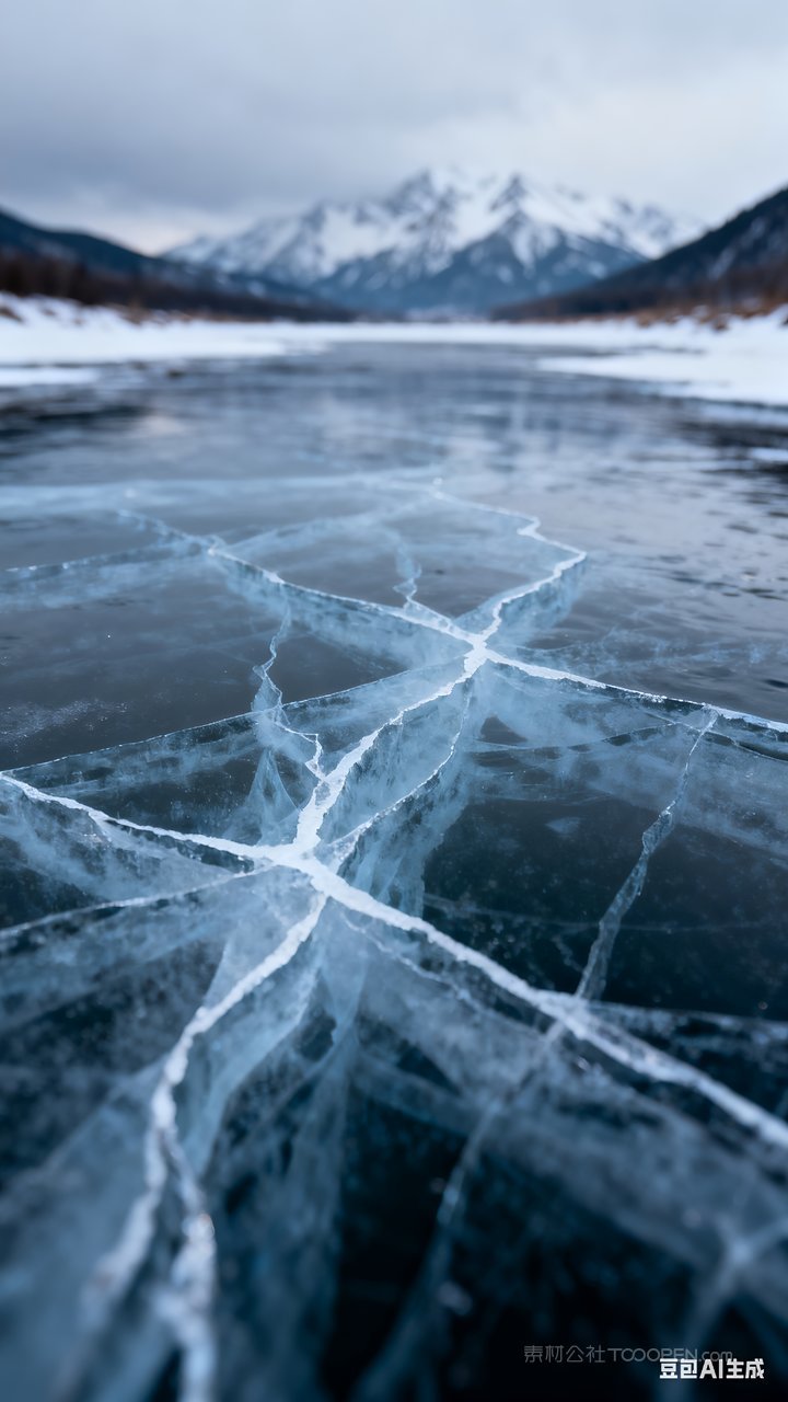 唯美山水雪景风景山峰冬天雪山河流冬季