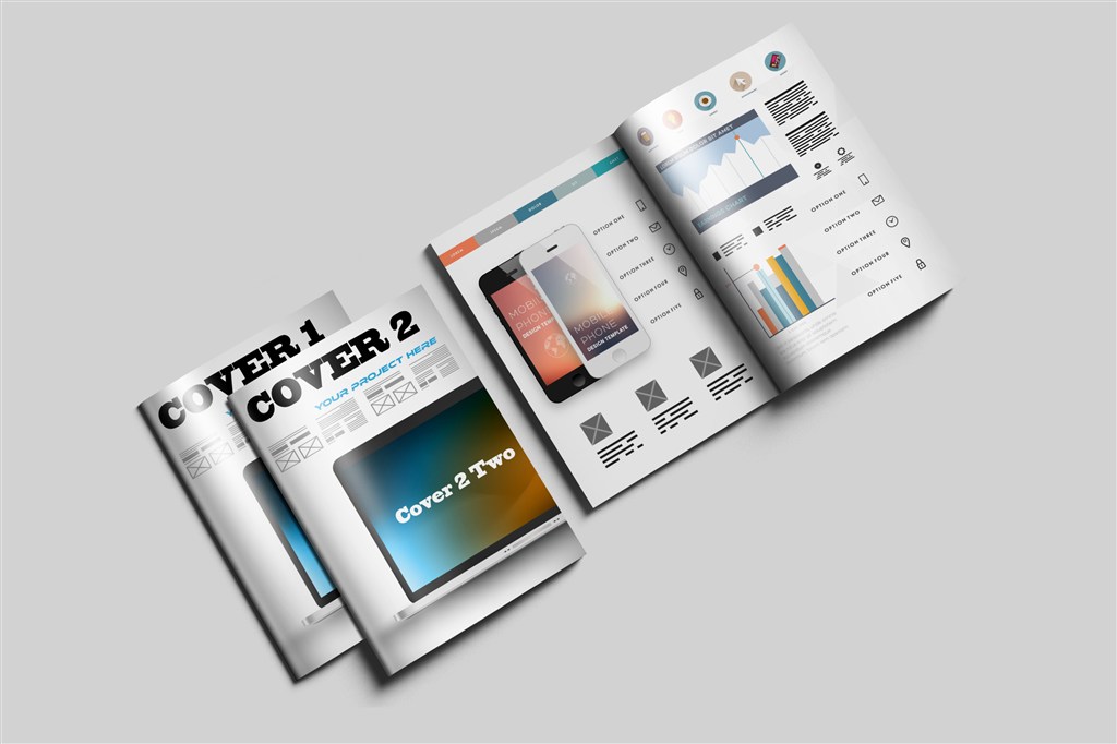 杂志宣传册画册封面内页样机