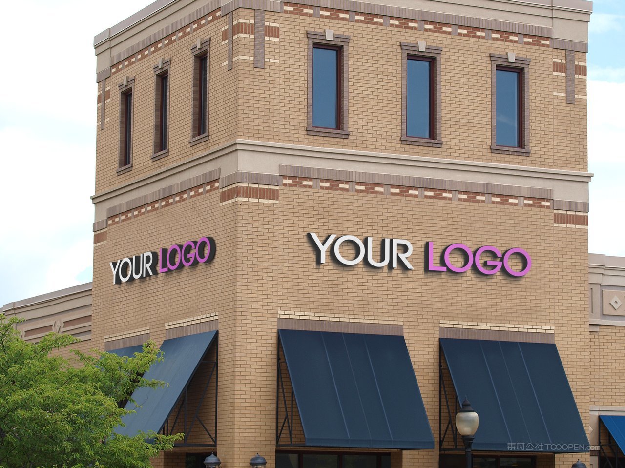 学校墙体楼体通用logo标志样机 (1)