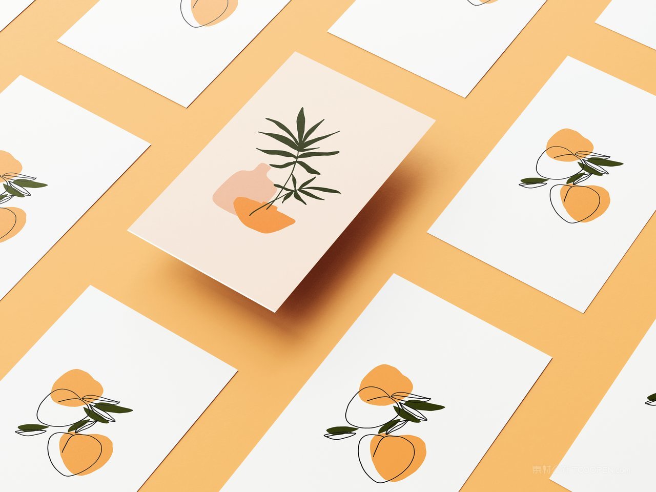 多角度卡片海报平铺高级感矩阵排列dm展示页样机 (3)