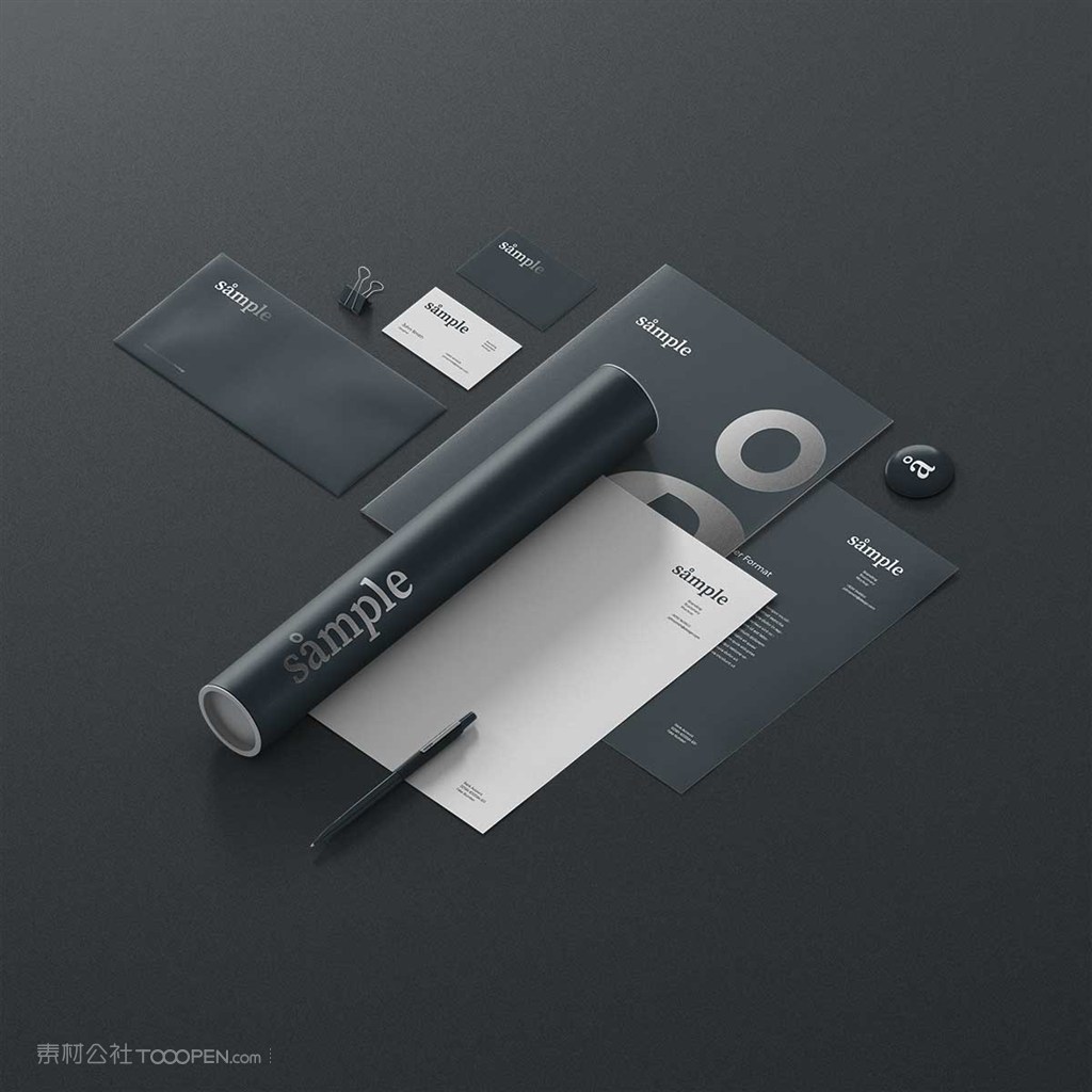 黑色品牌vi样机素材