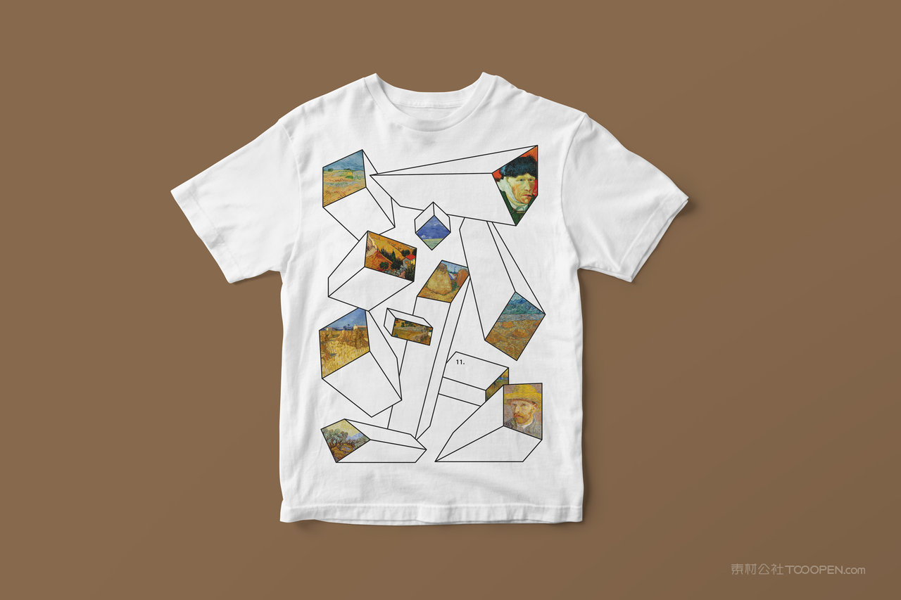 美术艺术展览馆圆领短袖T恤样机