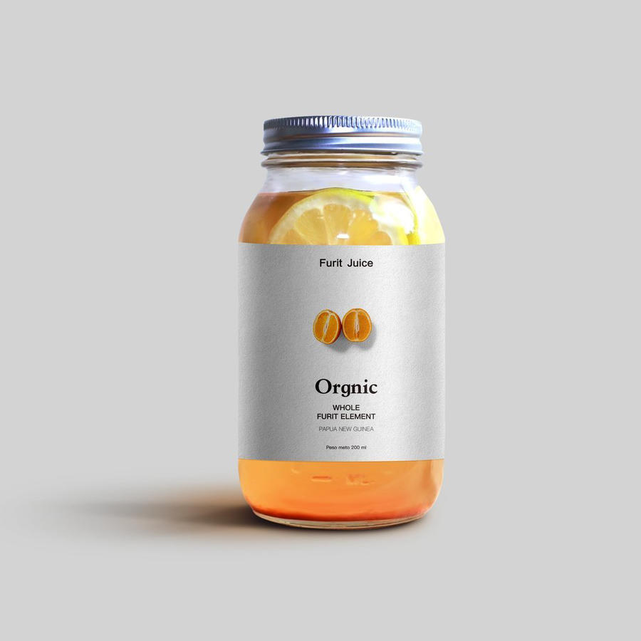 果汁饮料包装瓶贴透明玻璃瓶展示样机 (19)