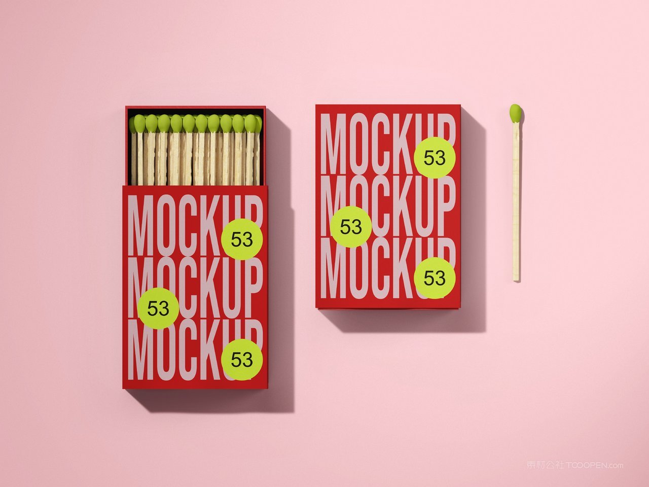 创意红色火柴盒样机 (1)