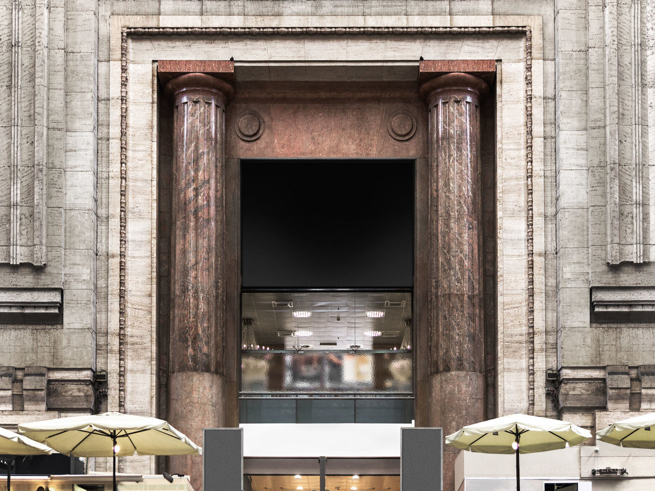 城市地铁电梯广告户外投放横图户外广告牌样机 (3)