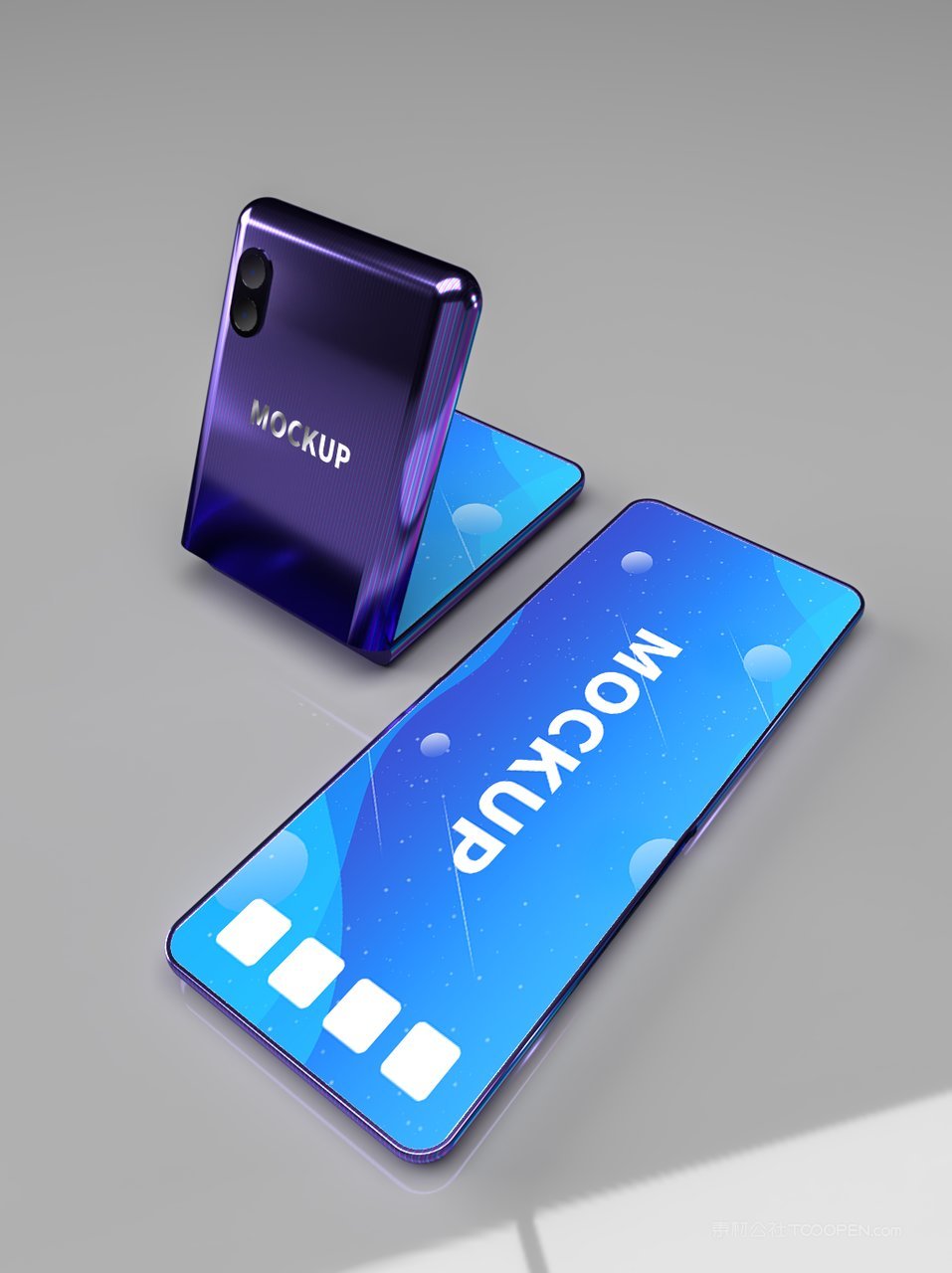 幻彩蓝色手机屏app界面ui样机 (2)