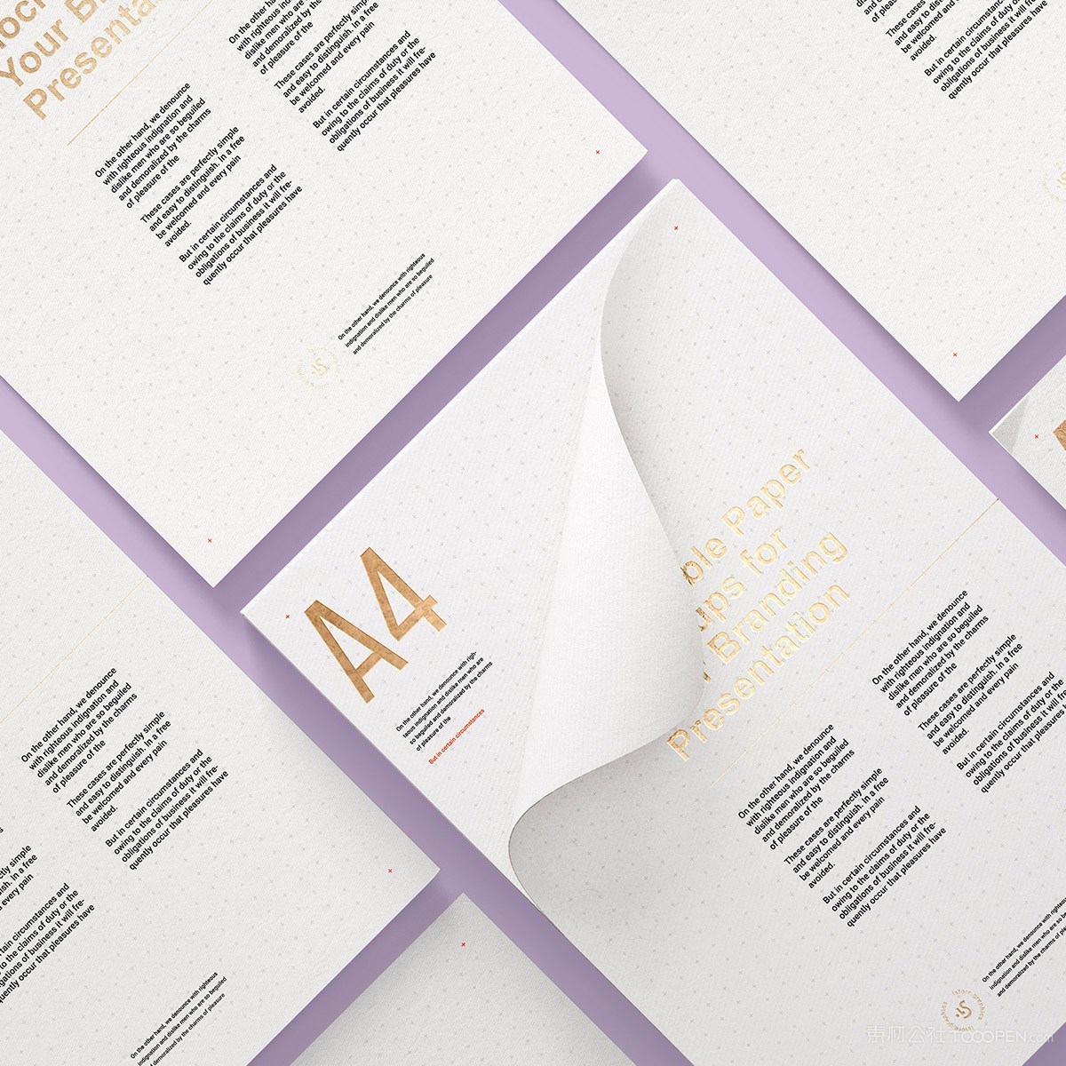 紫色背景a4宣传海报样机模板