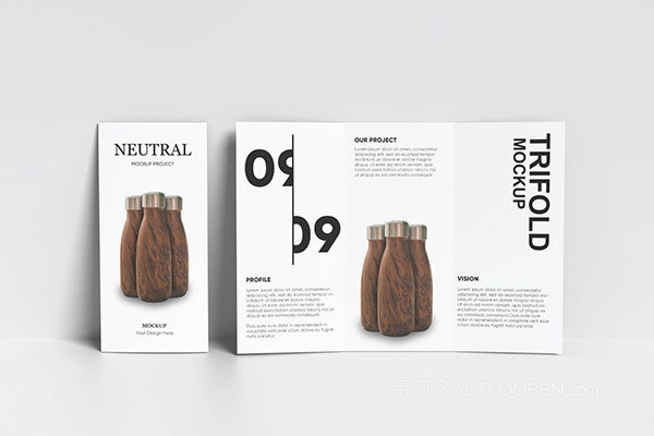 三折页广告宣传册样机