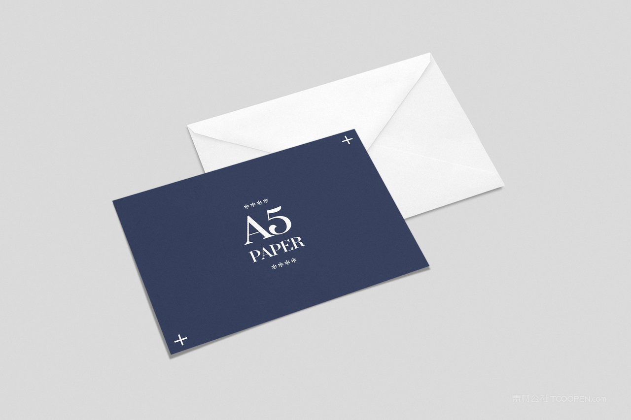 简约风格VI应用品牌卡片和信封样机