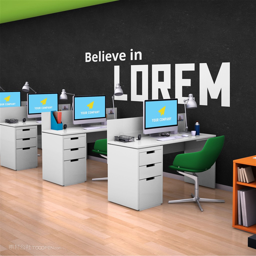 办公室背景墙样机